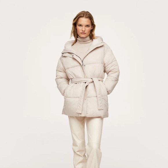 Mango Jackets \u0026 Coats | Quilted Hooded Puffer Jacket in Cream | Color: Cream/White | Size: Xs | Pm-97850375's Closet